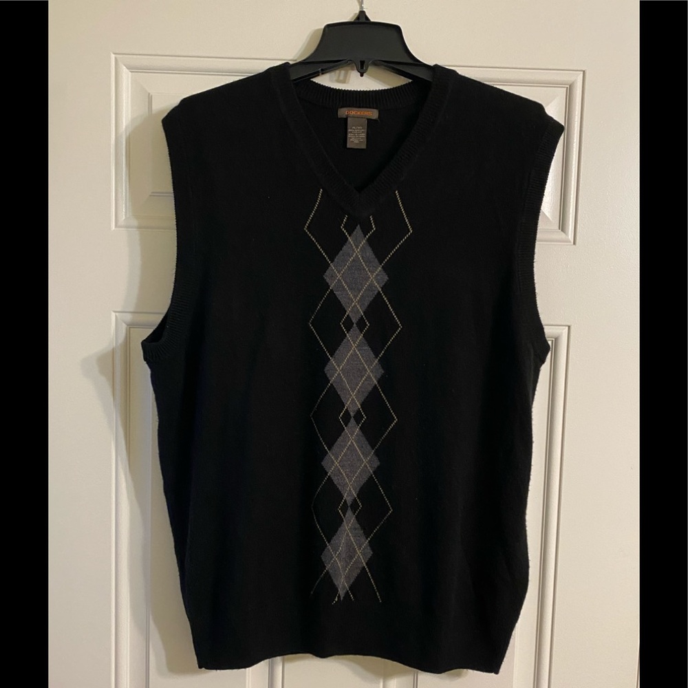 Dockers Blk Sleeveless V-Neck Sweater-XL